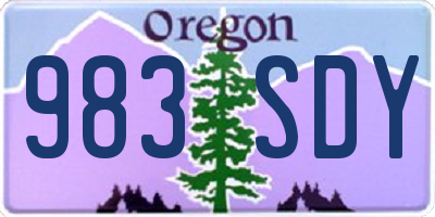 OR license plate 983SDY