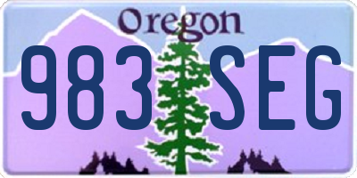 OR license plate 983SEG