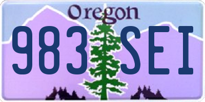 OR license plate 983SEI