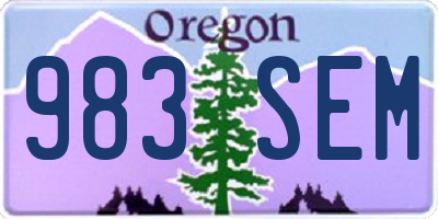 OR license plate 983SEM