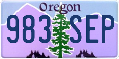OR license plate 983SEP