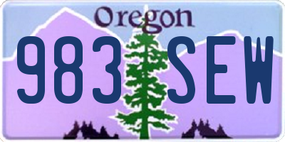OR license plate 983SEW