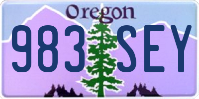 OR license plate 983SEY