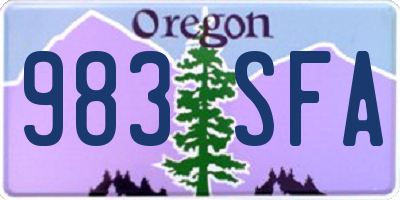 OR license plate 983SFA