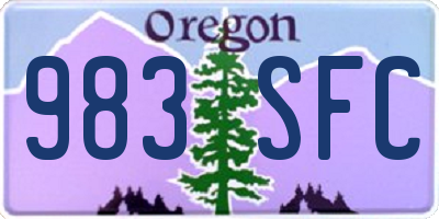 OR license plate 983SFC
