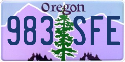 OR license plate 983SFE