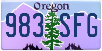 OR license plate 983SFG