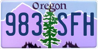OR license plate 983SFH