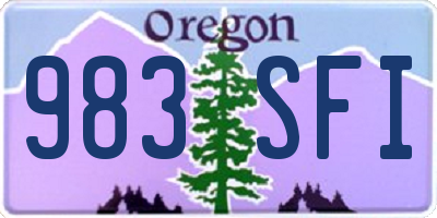 OR license plate 983SFI