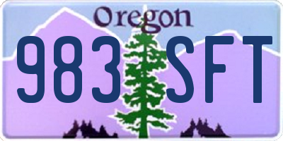 OR license plate 983SFT