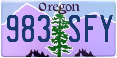 OR license plate 983SFY