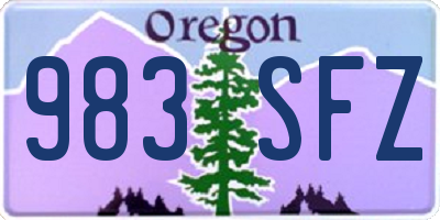 OR license plate 983SFZ
