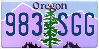 OR license plate 983SGG