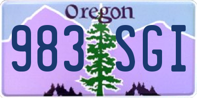 OR license plate 983SGI
