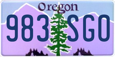 OR license plate 983SGO