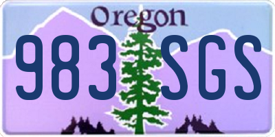 OR license plate 983SGS