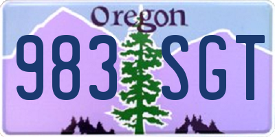 OR license plate 983SGT