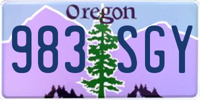 OR license plate 983SGY