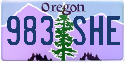 OR license plate 983SHE