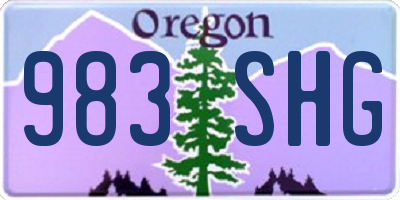 OR license plate 983SHG