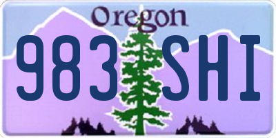 OR license plate 983SHI