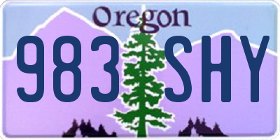 OR license plate 983SHY