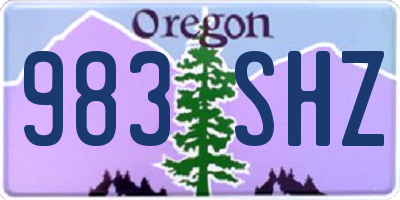 OR license plate 983SHZ