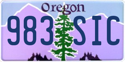 OR license plate 983SIC