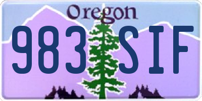 OR license plate 983SIF