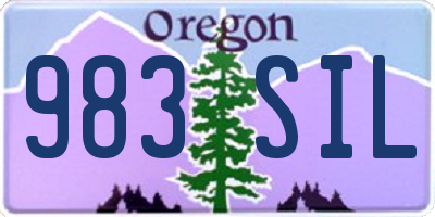 OR license plate 983SIL