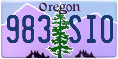 OR license plate 983SIO