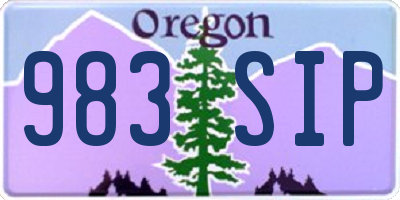 OR license plate 983SIP