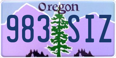 OR license plate 983SIZ