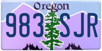 OR license plate 983SJR