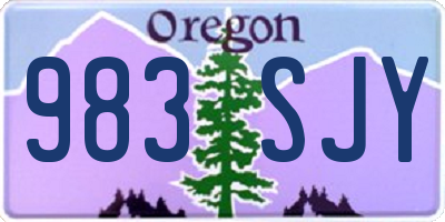 OR license plate 983SJY