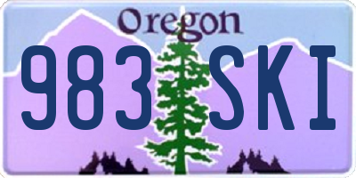 OR license plate 983SKI