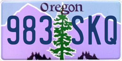 OR license plate 983SKQ