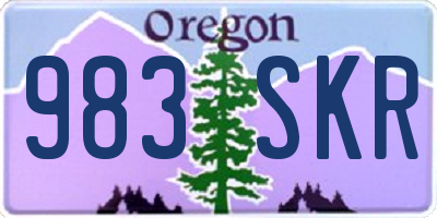 OR license plate 983SKR