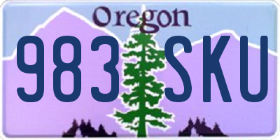 OR license plate 983SKU