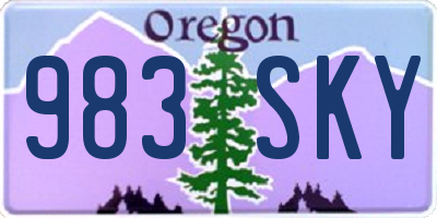 OR license plate 983SKY