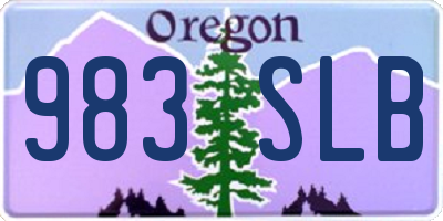 OR license plate 983SLB