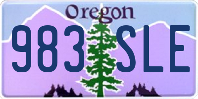 OR license plate 983SLE