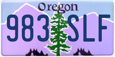 OR license plate 983SLF