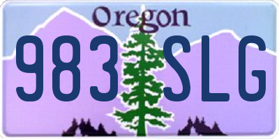 OR license plate 983SLG