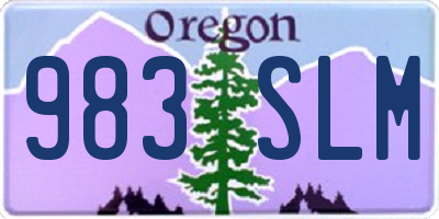 OR license plate 983SLM
