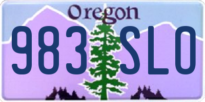 OR license plate 983SLO
