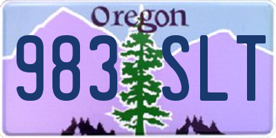 OR license plate 983SLT