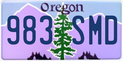 OR license plate 983SMD