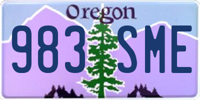 OR license plate 983SME