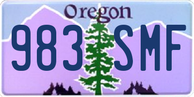 OR license plate 983SMF